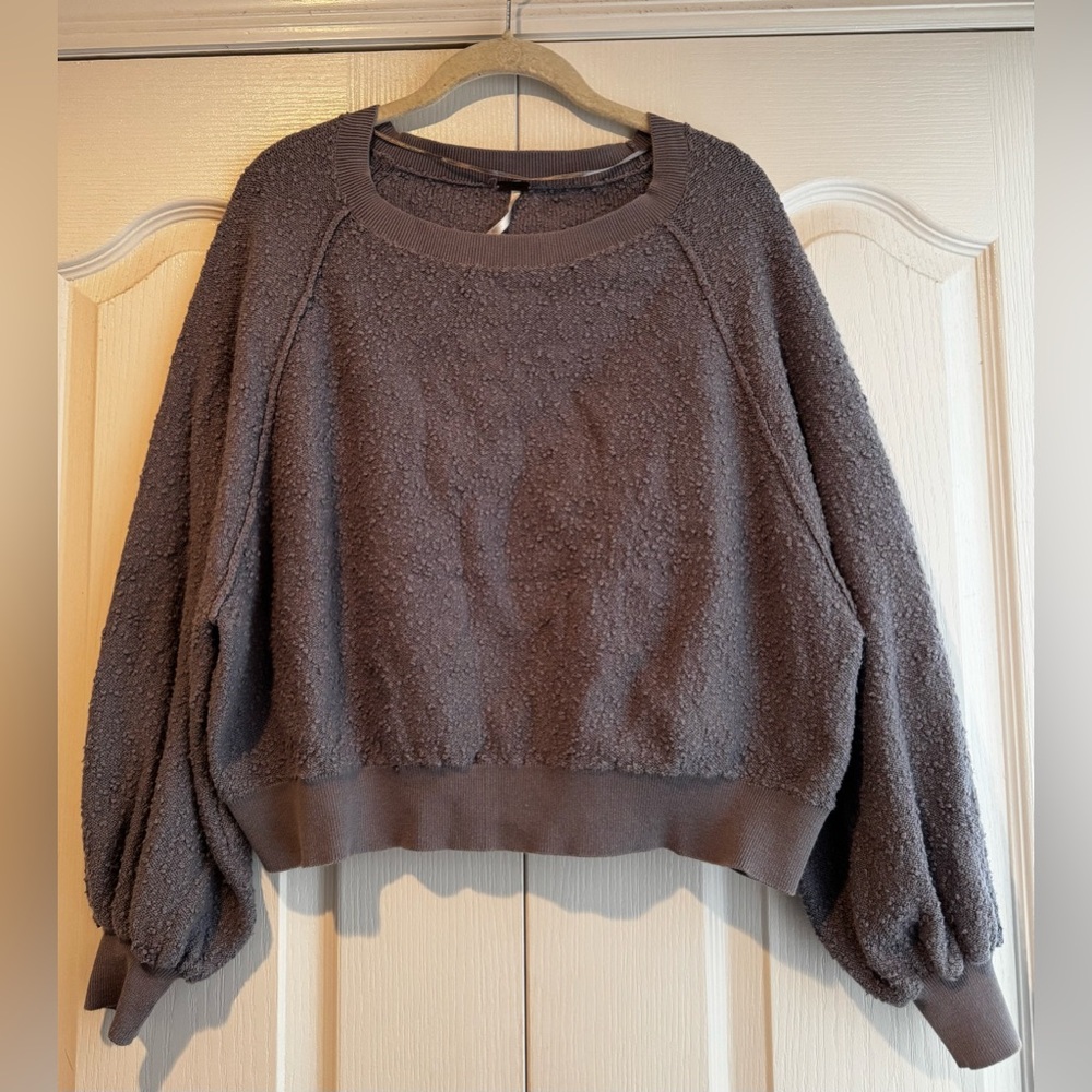 Free People Lilac Textured Crewneck Sweater - Picture 3 of 6